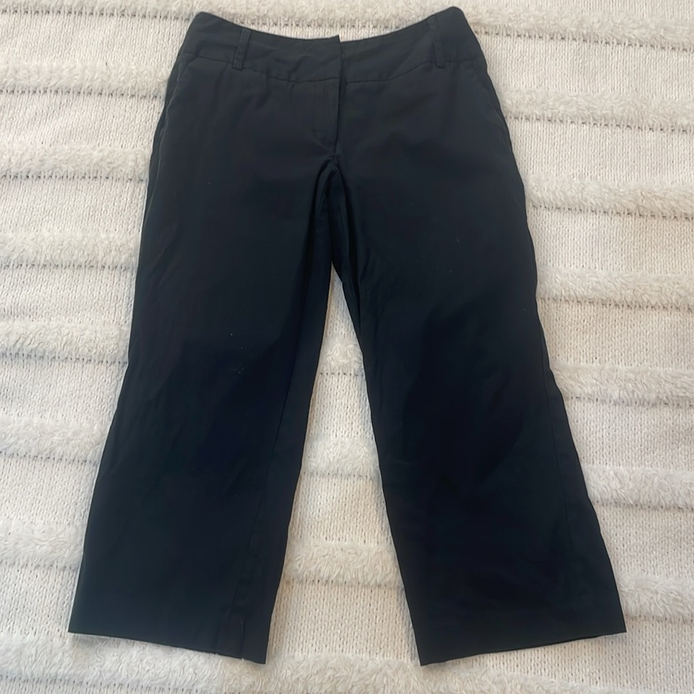 Mossimo Stretch Black Cropped Pants Boyfriend Cap… - image 1